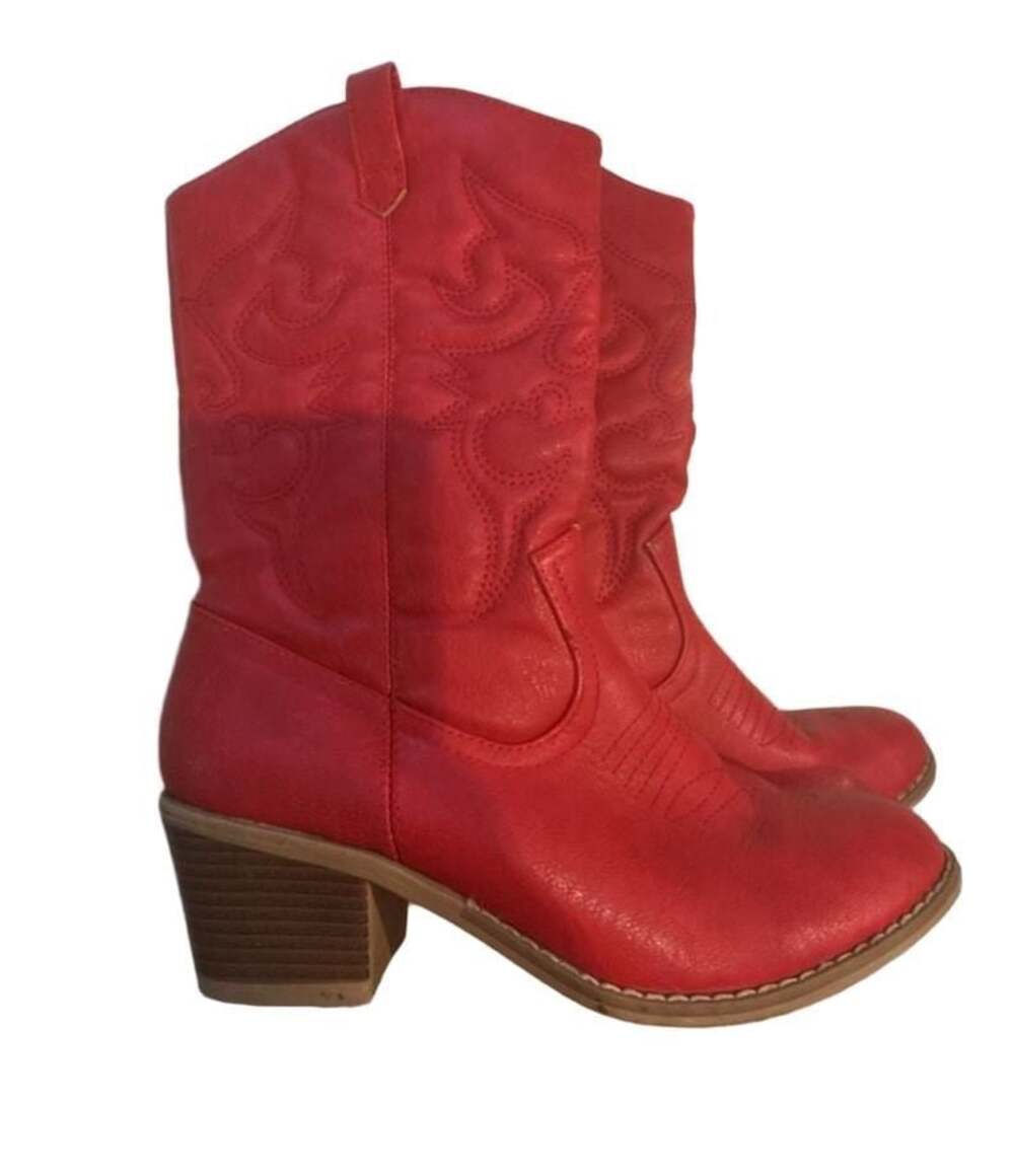 Miami Cowboy Women's Red Studded Western Cowboy Boots